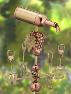 Wine Bottle Cottage Garden Weathervane With Pole