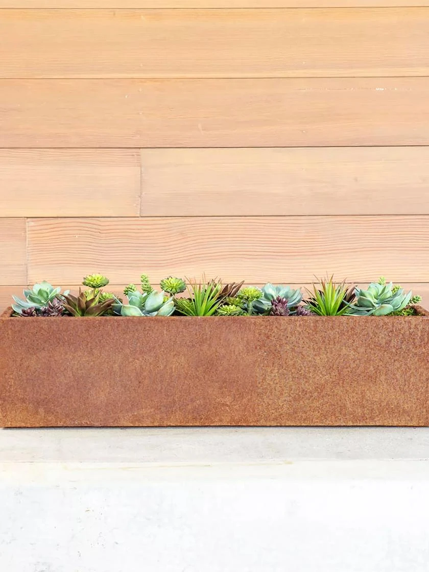 Veradek Metallic Series Corten Steel Window Box Planter, 36" - Image 2
